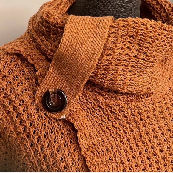 Cozy Brown Asymmetrical Button Sweater - Picture 3 of 7